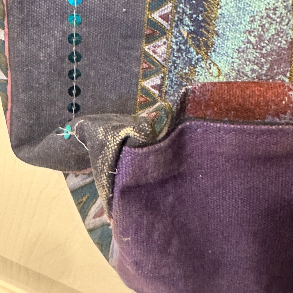 Laurel Burch Purple and Teal Horse Art Tote - Picture 6 of 8